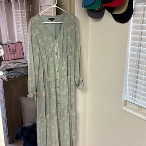 Mint Floral Maxi Dress